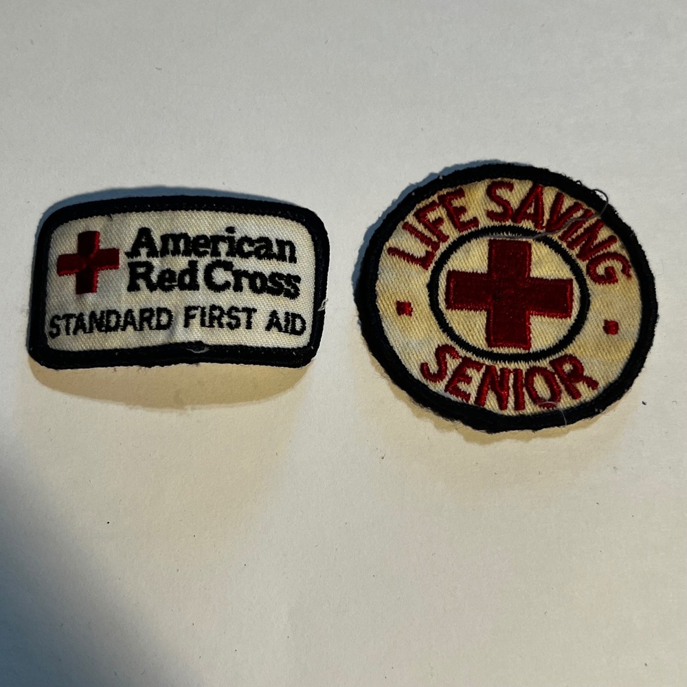 American Red Cross Patches White Vintage Life Saving Senior Standard First Aid